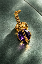 Spilla  oro 18kt ametista-