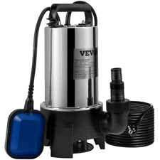VEVOR Pompa Sommersa Elettrica da Drenaggio per Acqua Sporca 1100W da Giardino