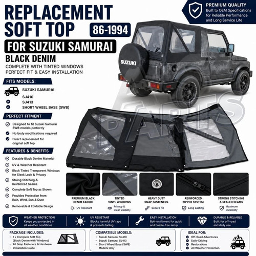 Ricambio soft top denim nero