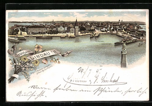 Litografia lindau lago di - /,