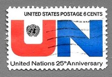 USA 1970 Francobollo 6 cent NAZIONI UNITE 25° anniversary