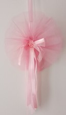 Fiocco Nascita Rosa, coccarda in tulle per bambina