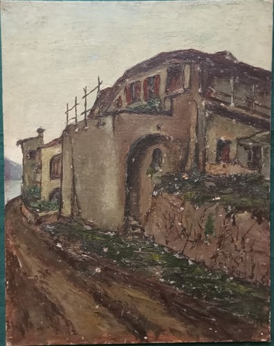 Dipinto olio 1934 casa - dipinto,