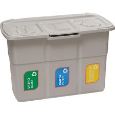 DEA HOME ECOPAT PATTUMIERA RACCOLTA DIFFERENZIATA 3 SCOMPARTI GRIGIO IN PLASTICA