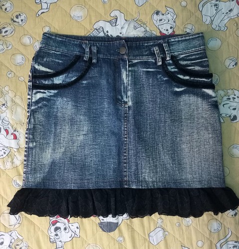 Gonna jeans con - di, trina