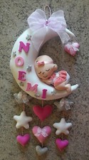 FIOCCO NASCITA LUNA CUORI BIMBA BIMBO FUORIPORTA , artigianale,PERSONALIZZABILE 