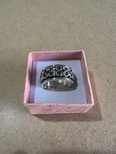 Anello Fascia Rotante Spin Motivo Catena Argento 925 8.4GR 18MM 