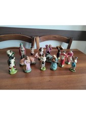Set 15 statuine presepe gesso