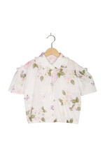 Camicia MonnaLisa stampa floreale applicazione taglia EU 140 bianca bambina nuova