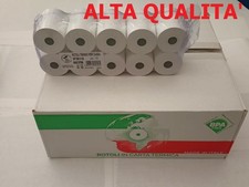 10 rotoli carta termica 57x30x12 omologati x registratore di cassa, FATTURABILI