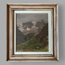 Paesaggio olio su compensato Gianfranco Campestrini