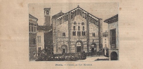 Stampa antica pavia chiesa - antica, di