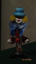 r481 Clown pagliaccio vetro di Murano in policromia epoca anni 70