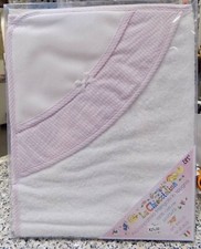 ACCAPPATOIO NEONATO TRIANGOLO SPUGNA RIGHE ROSA RICAMARE PUNTO CROCE BA110