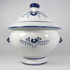 U799 ZUPPIERA IN PORCELLANA BIANCO BLU TRADITION CNP FRANCE VERONA VINTAGE