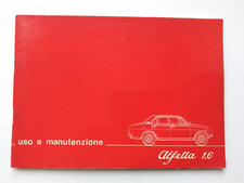 ALFA ROMEO ALFETTA 1600   LIBRETTO USO MANUTENZIONE  01/1975     (818)