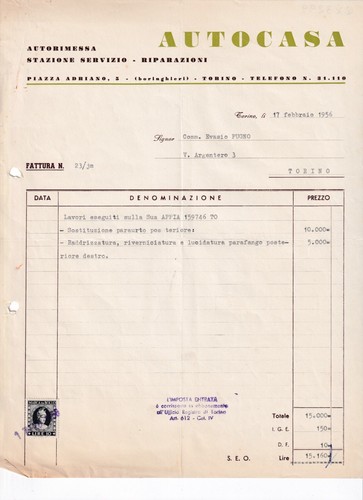 Fattura torino autorimessa - fattura,