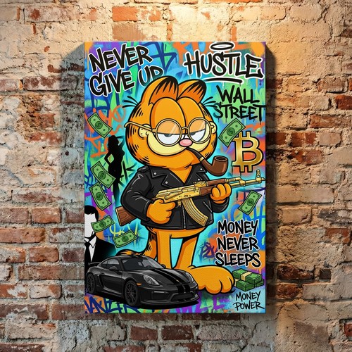 Garfield waffe quadro - garfield,,