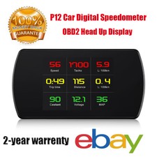 P12 Auto OBD2 Head Up Display Tachimetro Digitale Tensione Consumo Carburante Allarme