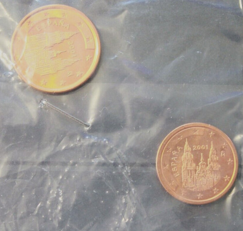 Monete 2cent 5cent espana - monete, 2001