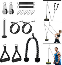 Puleggia Palestra, LAT Machine Carrucola Palestra Con Doppio Cavo Attrezzi Pales