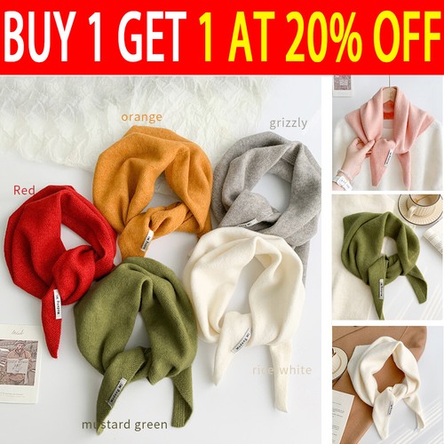 Warm knitted triangular scarf - warm,