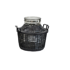 Damigiana vetro bocca larga ø 11,5cm 5 lt con rivestimento senza tappo vino olio