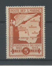 SAN MARINO 1942 NON EMESSA L.5