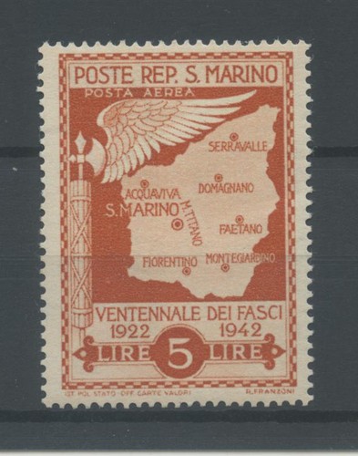 San marino 1942 non emessa - emessa, l.5