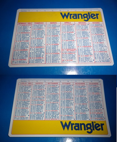 Calendario tascabile plastica