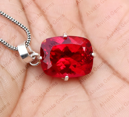 Ciondolo rubino rosso naturale - ciondolo,