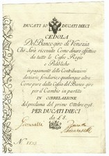 10 DUCATI CEDOLA BANCO GIRO DI