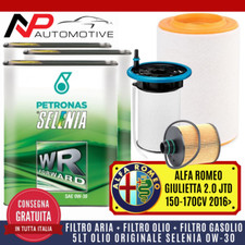 KIT TAGLIANDO ALFA ROMEO GIULIETTA 2.0 JTD 150 170 CV 2016 +5L OLIO SELENIA 0W30