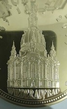 Grande Medaglia chiese tedesche Cattedrale  Dresda proof placcata oro e argento