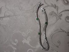 Braccialetto tennis Donna Argento Con Pietre Verdi