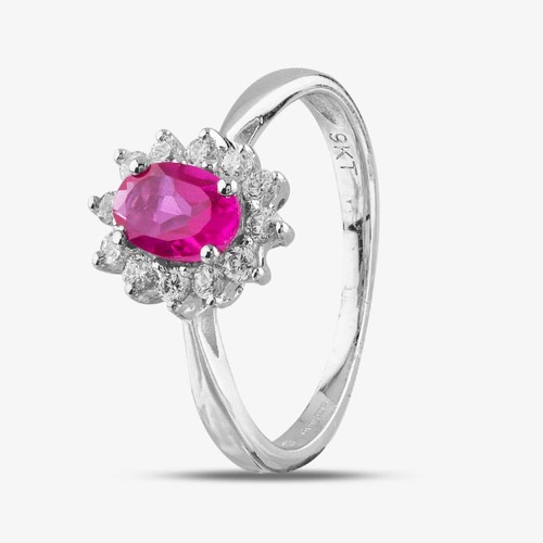 Anello aureola oro bianco