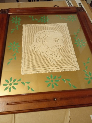 Quadro con padre - quadro, ricamato