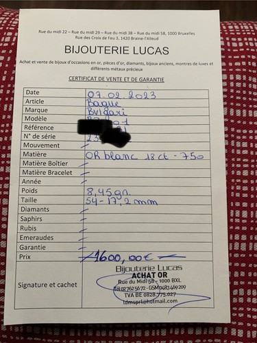 Lettera garanzia anello - lettera,