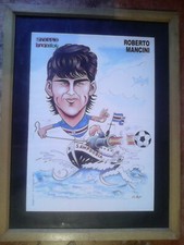 BEL QUADRO CON  SIMPATICO  POSTER DI  ' ROBERTO MANCINI   '  !!!