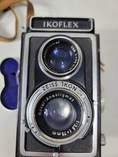 Obiettivo Zeiss Ikon Ikoflex 675209 75mm F/3.5 con copriobiettivo-custodia leggere COSÌ COM'È! Non testato