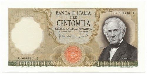 100000 lire alessandro - alessandro, manzoni