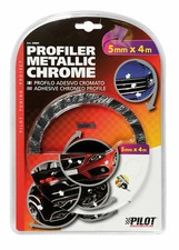 LAMPA PROFILO CROMATO STRISCIA ADESIVA AUTO CAMION TUNING 5 mm4mt BIADESIVO 3M