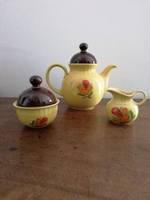 Servizio tè porcellana Waldenberg Bavaria anni70 Set Teiera Zuccheriera Lattiera