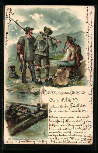 Litografia alpinisti - , si