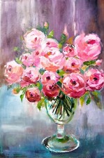 Dipinto olio originale rose