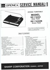 Sharp Optonica Service Manual für RP- 7100 H Copy