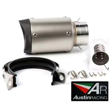 terminale di scarico Universale Moto 60mm Acciaio Inox Silenziatore Ottimo Sound