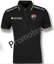 maglia polo unisex DUCATI CORSE cotone bordi tricolore italia racing maglietta 