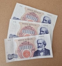 TRIS DI MILLE 1000 LIRE GIUSEPPE VERDI 1°TIPO REPUBBLICA ITALIANA