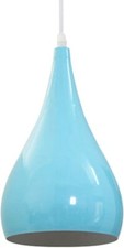 Lampadario a sospensione in metallo blu